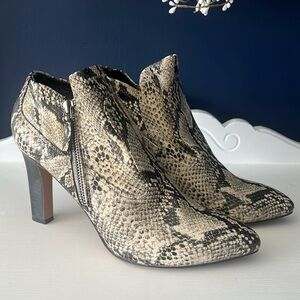 Franko Sarto snakeskin bootie